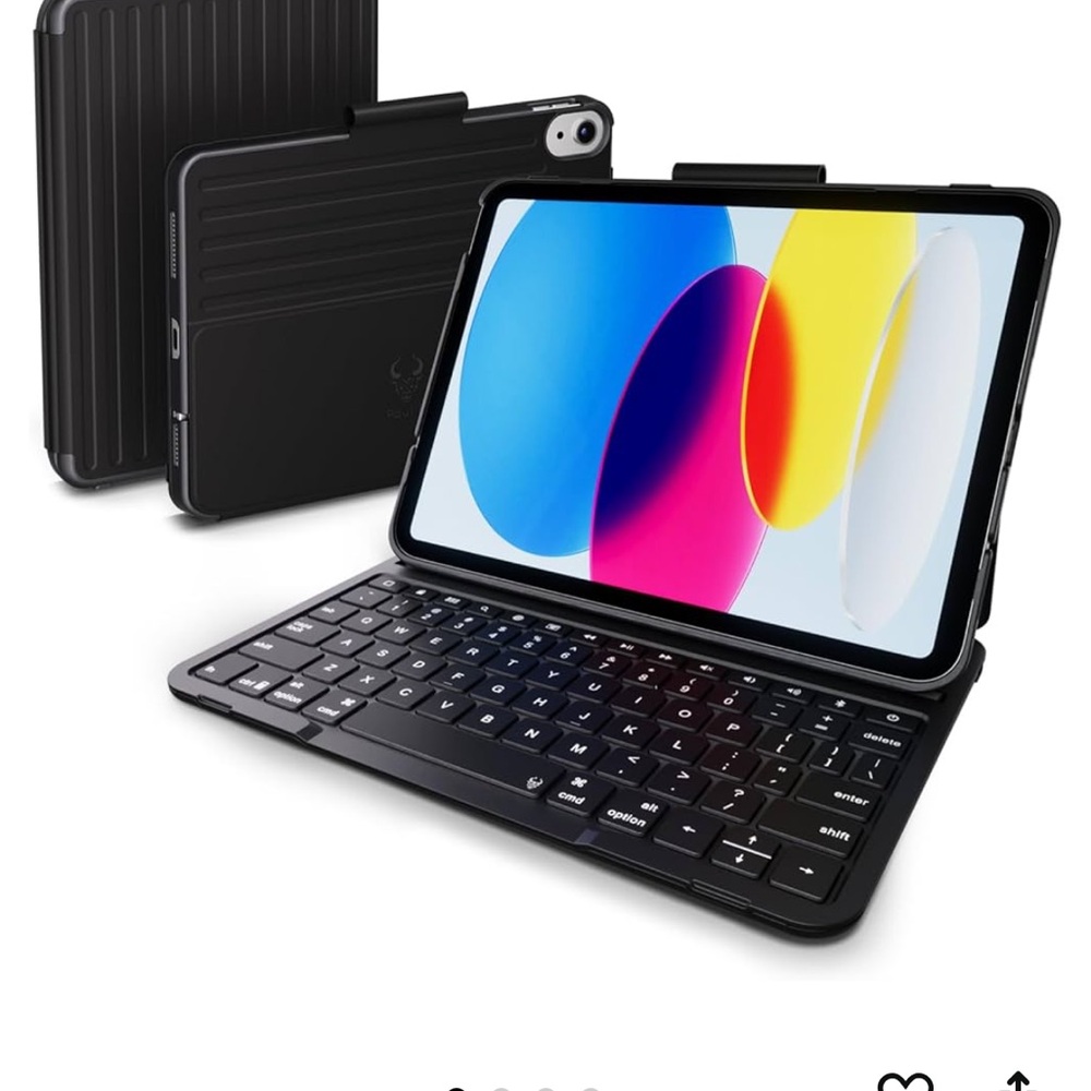 Black Slim Tablet Keyboard Case with Full QWERTY Layout